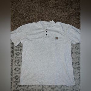 Men’s Carhartt (3 button) light gray shirt size large (tall)